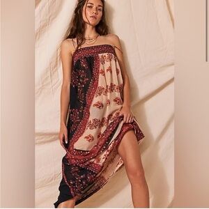 SOLD: Free People Bali Saltwater Patchwork Maxi Slip Dress | Floral Maxi Dress